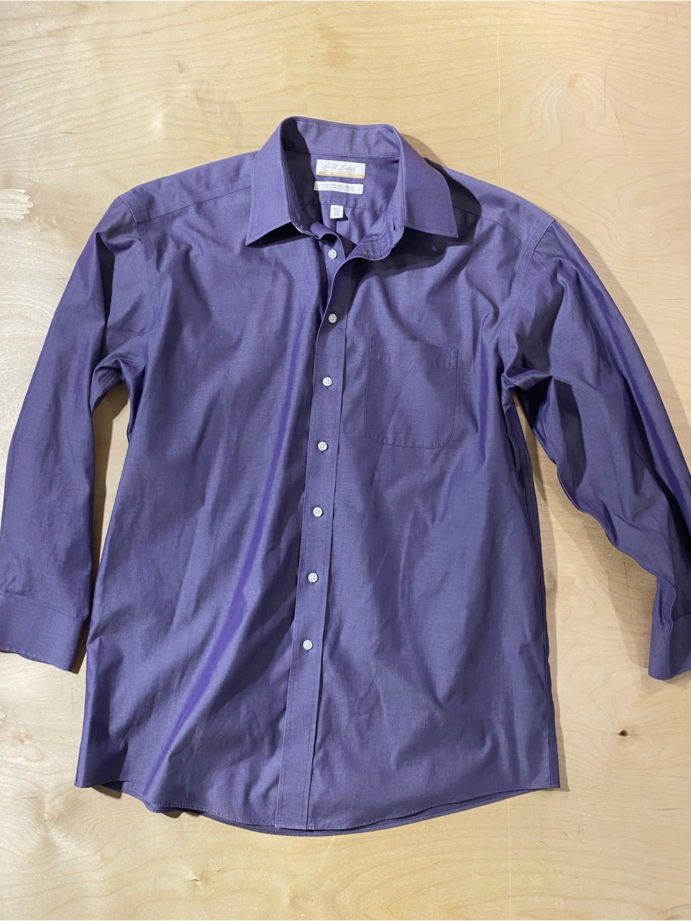 Round Tree & Yorke Men's Purple Dress Shirt Non Iron 16/33 (I)